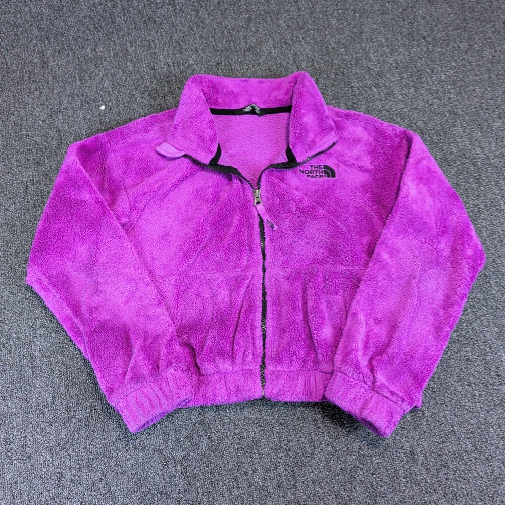The North Face Osito Fleece Jacket Size L 14/16 Girls Purple Full Zip Fuzzy Soft — photo 2